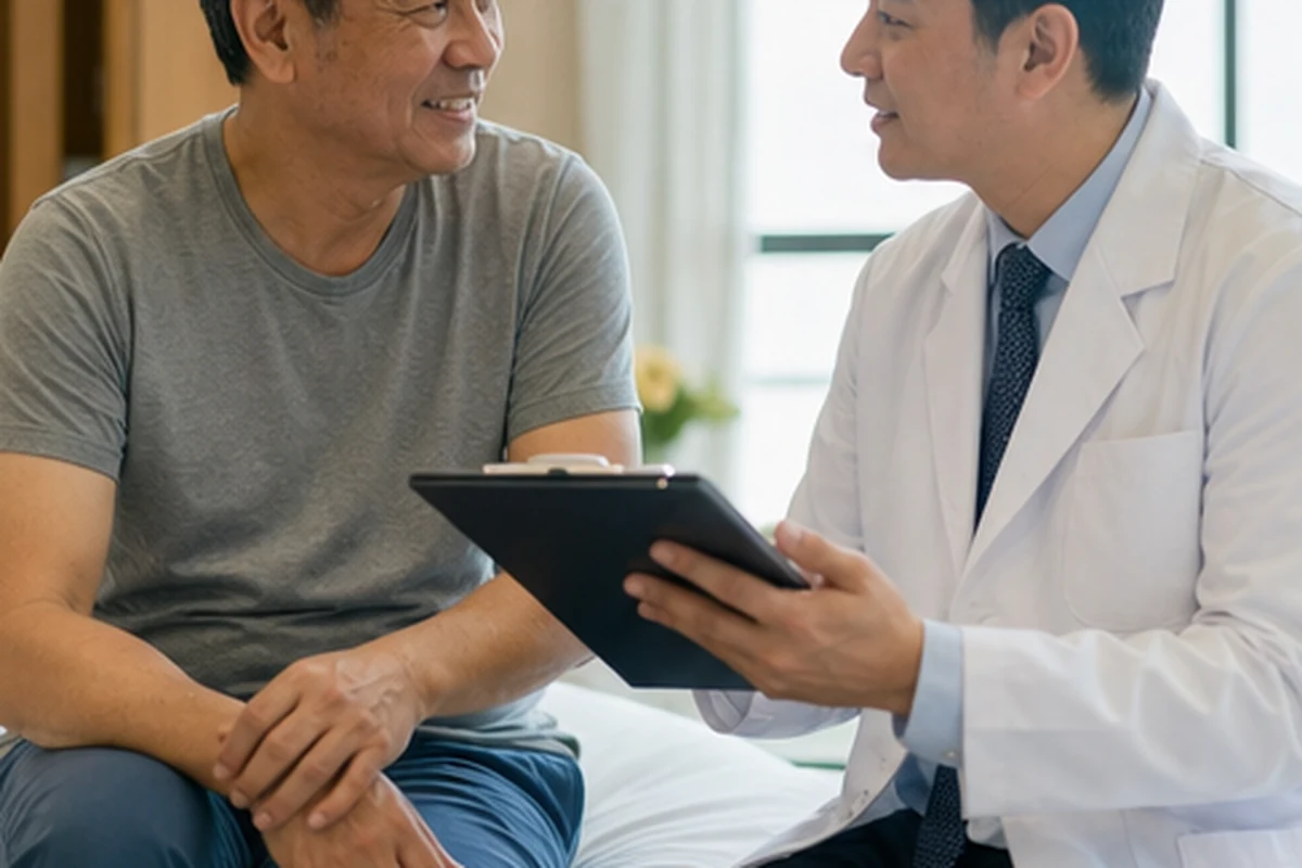 Comprehensive situation: 60-year-old Indonesian patient and interpreter first gave an interview