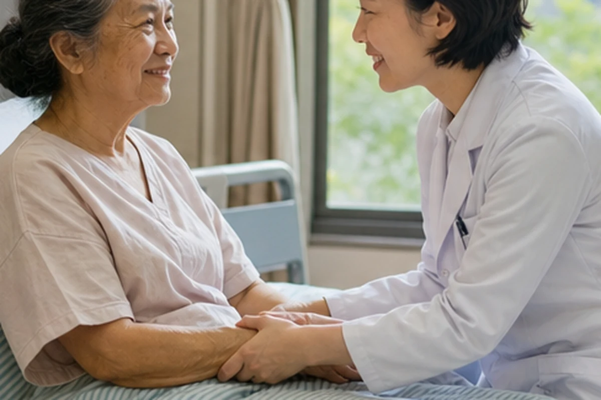 Comprehensive situation: 70-year-old German patient has completed a joint replacement and rehabilitated.