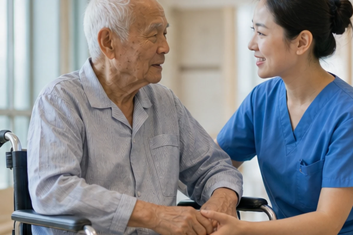 Comprehensive situation: 80-year-old French patient with emergency contact card And...